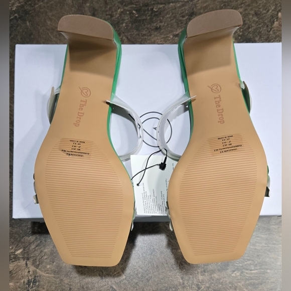 The Drop Avery Square Toe TWO Strap High Heeled Sandal #777-779 - Picture 2 of 14